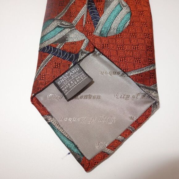 Vintage Ferrell Reed Eclectic Cricket Neck Tie 100% Silk Made in England - Picture 6 of 7
